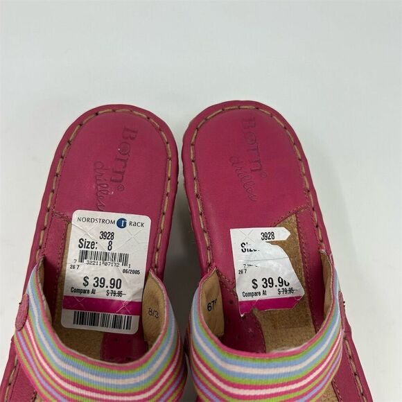 Born Women's Espadrille Wedge Slip On Thong Sandals Pink Size 8 Summer Casual - Picture 6 of 14
